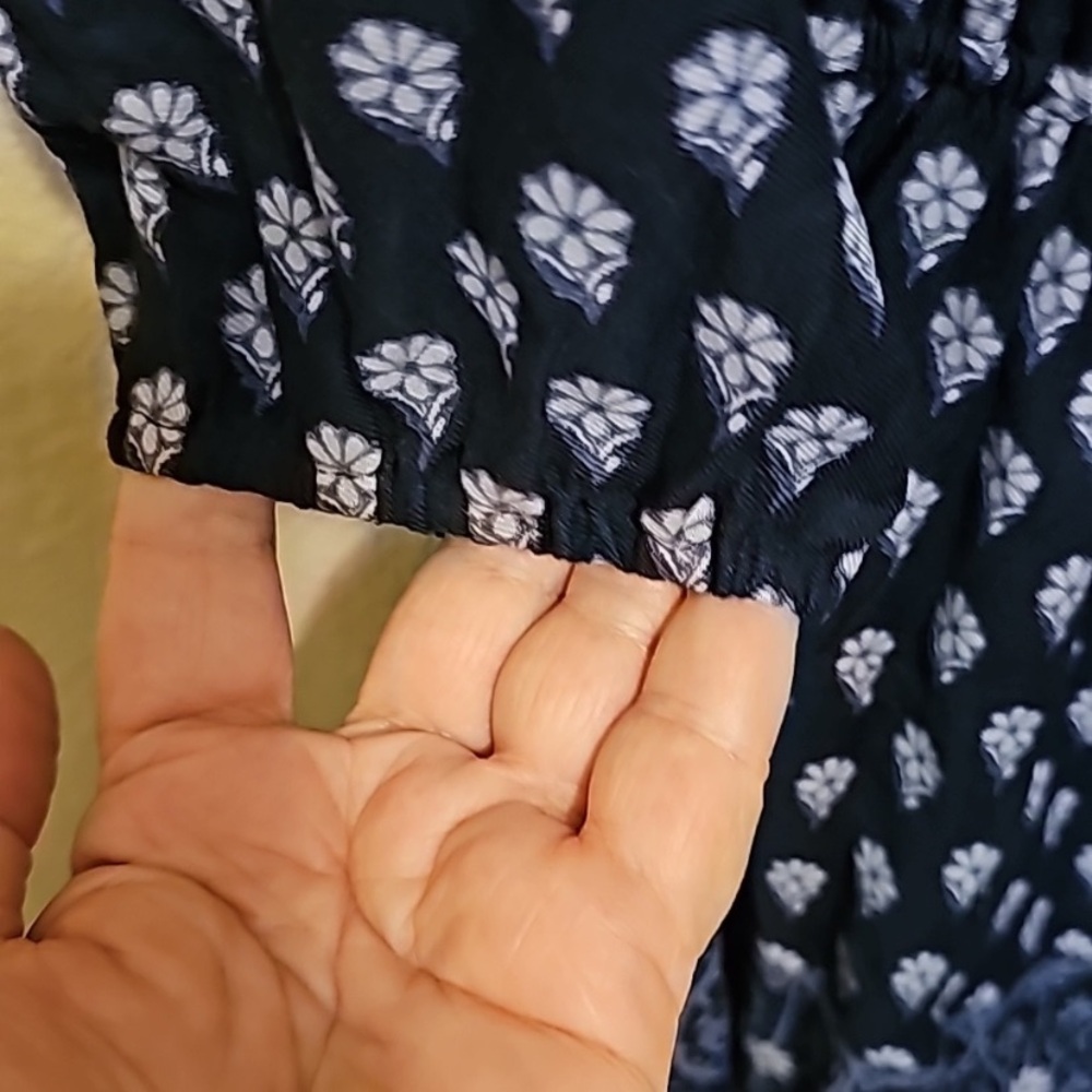 Navy Patterned Romper - image 4